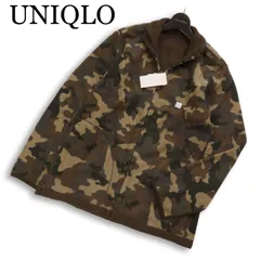 【新品 未使用】 UNIQLO ユニクロ 2WAY リバーシブル★ フリース カモフラ 迷彩 ジップ ブルゾン ジャケット Sz.L メンズのサムネイル