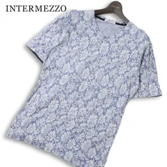INTERMEZZO インターメッツォ レナウン 春夏★ 半袖 花柄 総柄 カットソー Tシャツ 日本製 大きいサイズ Sz.LL メンズのサムネイル