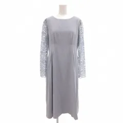 N.Natural Beauty Basic N.ナチュラルビューティーベーシック レーススリーブワンピース L 青 ブルー 水色  ラウンドネック 長袖 /NX ■ECF006のサムネイル
