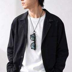 美品 エティアム アイウェアケース シュリンクレザー 日本製 ネック