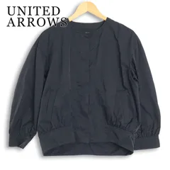 UNITED ARROWS ユナイテッドアローズ 通年★ ナイロン100％ ノーカラー ジャケット ブルゾン Sz.36　レディース 黒のサムネイル