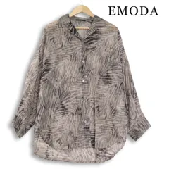 EMODA エモダ 通年 総柄★ 長袖 エアリー ルーズ シャツ Sz.F　レディースのサムネイル