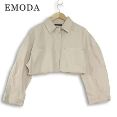 EMODA エモダ 通年 裾カットオフ★ ボールドカット デニム ショート ジャケット Gジャン Sz.F　レディースのサムネイル