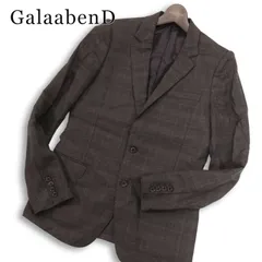 GalaabenD ガラアーベント 通年 総裏★ スリム ストレッチ チェック テーラード ジャケット 日本製 Sz.S メンズ 灰のサムネイル