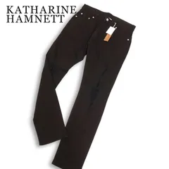 【新品 未使用】 KATHARINE HAMNETT キャサリンハムネット 通年★ スリム ブラック デニム パンツ ジーンズ Sz.L メンズ 黒のサムネイル