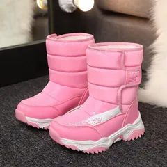送料無料 女の子 スノーブーツ キッズ ジュニア キッズ ブーツ 子供 雪遊び 撥水 防寒 防寒靴靴 ブーツ 暖かい 裏起毛 子供用 スノーシューズ ジュニア 雪靴 滑り止め 履きやすい 雪遊び ウインターブーツのサムネイル