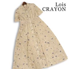 Lois CRAYON ロイスクレヨン 春夏★ 花柄 シフォン フラワー総柄 ロング シャツ ワンピース 日本製 Sz.M レディース