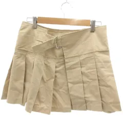 カッパ kappa 美品 プリーツスカート ミニ丈 ベルト付き M ベージュ /OBのサムネイル