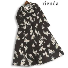 【新品 未使用】 rienda リエンダ 通年★ 長袖 花柄 フルール フラワー総柄 ロング シャツ ワンピース Sz.S レディースのサムネイル