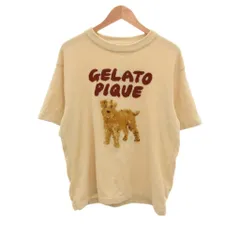 ジェラートピケオム GELATO PIQUE HOMME 美品 ニットTシャツ M 白 ホワイト 半袖 ロゴ 犬柄 /IL ■ECG004のサムネイル