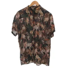 ベルシュカ Bershka 美品 半袖シャツ M 黒 ブラック アニマル柄 /OB ■ECF006のサムネイル