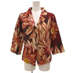 マックスマーラ MAX MARA ジャケット ショールカラー リネン 38 花柄 プリント 赤 レッド /KB ■ECG003のサムネイル