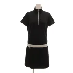 カルバンクラインゴルフ Calvin Klein golf ワンピース 半袖 ハーフジップ ひざ丈 プリーツ M 黒 ブラック /NU ■ECG007のサムネイル