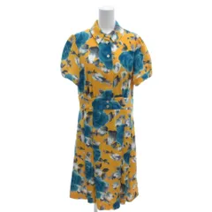 マークバイマークジェイコブス MARC by MARC JACOBS ワンピース 6 黄色 イエロー 青 ブルー 花柄 シャツカラー 半袖 /MX ■GY06のサムネイル