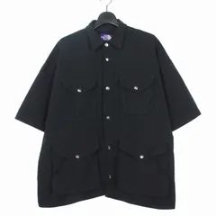 ノースフェイス パープルレーベル THE NORTH FACE PURPLE LABEL 26SS Garment Dyed ALPHADRY Field S/S Shirts ガーメントダイ アルファドライ フィールド シャツ 半袖 L ブラック 黒のサムネイル