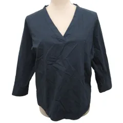 アバハウス ドゥヴィネット abahouse devinette ブラウス カットソー Vネック 長袖 紺  ネイビー 3036-00-10022  IBO87のサムネイル