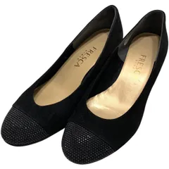 【美品】フレスカ (23.5) パンプス ウェッジソール ラウンドトゥ スタッズ 切り返し スウェード 希少デザインのサムネイル