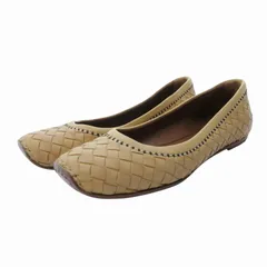 ボッテガヴェネタ BOTTEGA VENETA バレエシューズ フラット イントレチャート レザー 34.5 21.5cm ベージュ 0805 IBO55のサムネイル