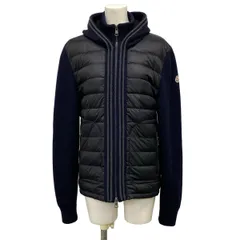 モンクレール ダウンジャケット サイズM レディース MAGLIONE TRICOT CARDIGAN B20919413700 ダークネイビー×黒 長袖/ニット/冬/秋のサムネイル