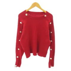 N.Natural Beauty Basic N.ナチュラルビューティーベーシック ニット セーター 銀ボタン 長袖 M 赤 レッド 0321のサムネイル