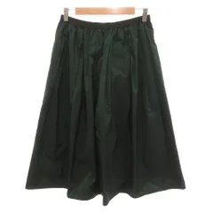 ドゥクラッセ DoCLASSE 美品 フレアスカート 11 緑 グリーン 無地 ギャザーウエスト ひざ丈 /SJのサムネイル