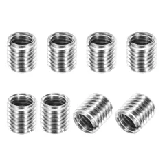 PATIKIL インサートナット 8個 ネジ変換アダプター 内径M10x1.5 外径M12x1.75 長さ12mm 303ステンレス鋼 一行溝 埋め込みナット ネジ山補修 減速ナットのサムネイル