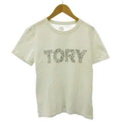 トリーバーチ TORY BURCH Tシャツ カットソー ロゴ プリント ビジュー 半袖 M 白 ホワイト 0615のサムネイル