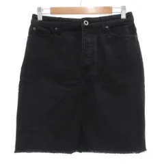 アルマーニエクスチェンジ A/X ARMANI EXCHANGE デニムスカート ひざ丈 USA4 黒 ブラック タイト /UOのサムネイル