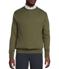 ダニエル クレミュ メンズ アウター ニット・セーター クルーネック セーター Daniel Cremieux Signature Label Solid Crew Neck Sweater Olivのサムネイル