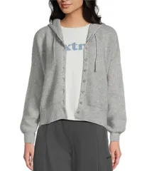 アーバンアウトフィッターズ レディース アウター ジャケット・ブルゾン パーカー BDG Urban Outfitters Long Sleeve Button Front Hoodie Jacketのサムネイル