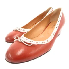 サントーニ SANTONI パンプス シューズ リボン メダリオン レザー 37 茶 ブラウン /JSのサムネイル