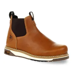 ジョージアブーツ メンズ シューズ ブーツ・レインブーツ チェルシー Georgia Boots AMP LT Mens Wedge Chelsea Work Boots Brown ブラウンのサムネイル