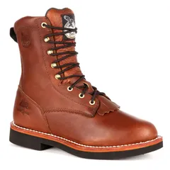 ジョージアブーツ メンズ シューズ ブーツ・レインブーツ レース Georgia Boots Farm Ranch Lacer Mens 8in Work Boots Barracuda Walnutのサムネイル