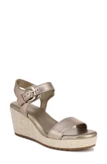 ナチュライザー レディース シューズ ヒール プラットフォーム サンダル アンクル Naturalizer Stellankle Straplatform Wedge Sandal Warm Silvのサムネイル