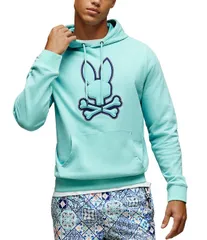 サイコバニー メンズ アウター パーカー・スウェット Psycho Bunny Gage Felt Patchoodie Aqua Haze アクアのサムネイル