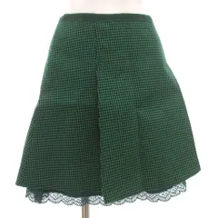 サカイラック sacai luck ミニフレアスカート 1 緑 グリーン 黒 ブラック 裾レース 千鳥格子 /GVのサムネイル