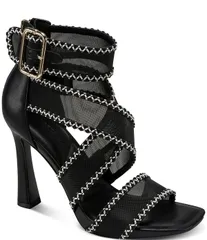 カール ラガーフェルド レディース シューズ ヒール サンダル メッシュ KARLAGERFELD PARIS Careliz Trimesh Strappy Dressandals BlackWhiのサムネイル