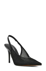 スティーブ マデン レディース シューズ パンプス サンダル Steve Madden Andromeda Slingback Sandal Black Mesh ブラックのサムネイル