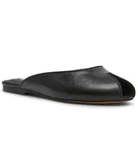 スティーブ マデン レディース シューズ スリッポン・ローファー Steve Madden Womens Bloss Peep Toe SlipOn Flats Black Leather ブラックのサムネイル