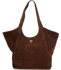 ピンコ レディース バッグ スエード PINKO Suede Tote Bag Brown ブラウンのサムネイル