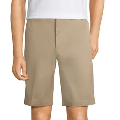 ランズエンド メンズ ボトムス ハーフパンツ・ショーツ ショートパンツ Mens Lands End Plain Front WrinkleResistant Chino Shorts Khaki カのサムネイル