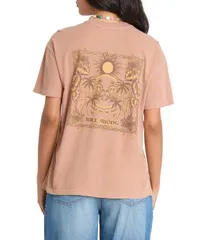 ビラボン レディース トップス シャツ ダウン Billabong Hello Sundown Short Sleeve TShirt Sugar Almondのサムネイル