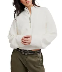 フリーピープル レディース アウター ニット・セーター ハーフジップ Free People Celeste Quarter Zip Stand Collar Long Sleeve Knitop Cのサムネイル
