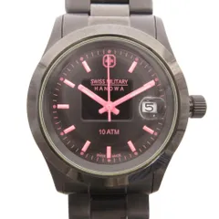 スイスミリタリー SWISS MILITARY 腕時計 02019M クォーツ カレンダー付き 文字盤ブラック ピンク /TQのサムネイル
