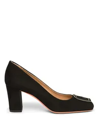 サントーニ レディース シューズ パンプスエード ヒール Santoni Suede HighHeel Pump Black ブラックのサムネイル