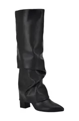ゲス レディース シューズ ブーツ・レインブーツ GUESS Geima Pointed Toe Slouch Foldover Boot Women BLACK ブラックのサムネイル