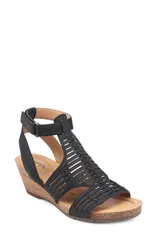 アース レディース シューズ ヒール サンダル Earthelodie Wedge Sandal Women BLACK ブラックのサムネイル