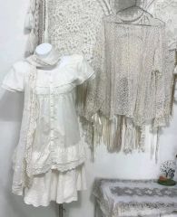 希少】 あちゃちゅむ ムチャチャ 異素材 パッチワーク レース トップス