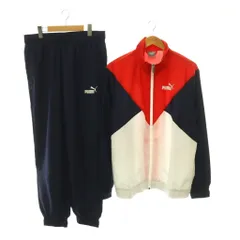 プーマ PUMA CB レトロ ウーブントレーニングスーツ セットアップ ジャージ ウィンドブレーカー ジャケット イージーパンツ XL 紺 ネイビー 赤 レッド /HSのサムネイル