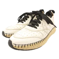 トッズ TOD'S ローカットスニーカー シューズ エスパドリーユ パンチング フェイクレザー 35 白 ホワイト /JSのサムネイル